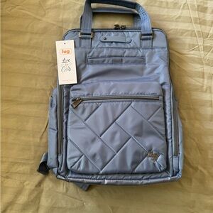 lug Voyager Quilted Light Blue Backpack Travel Tote